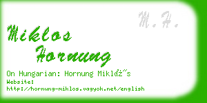 miklos hornung business card